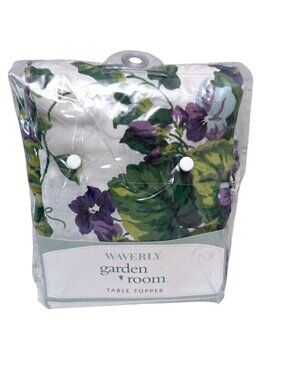 Waverly Garden Room Tablecloth  36" Round Sweet Violets Ruffle Topper NWT